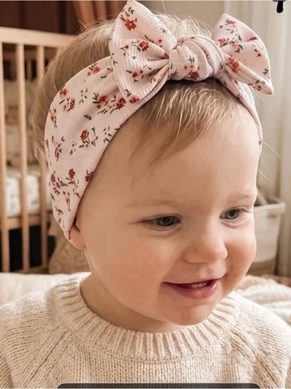 Soft Pink Floral Bow Headband for Kids